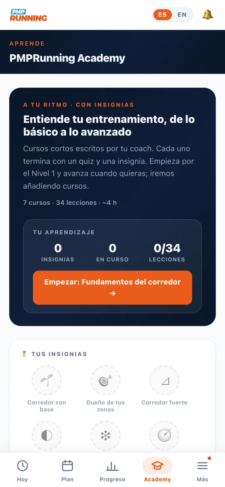 Academy: courses with badges